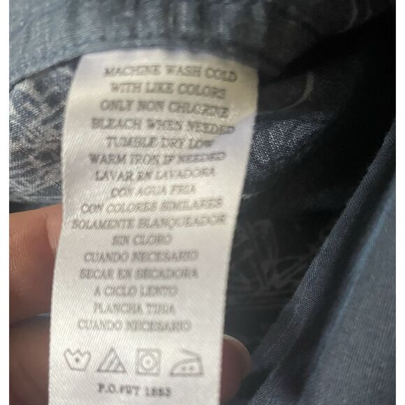 Cafe Luna Men’s 3XL 54/56 Blue Cotton Button Up Short Sleeve Shirt Boats - Picture 6 of 7